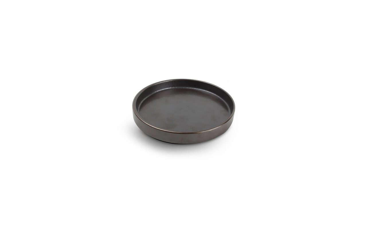 Bordje plat rond 14 cm Yong Verso Black stapelbaar