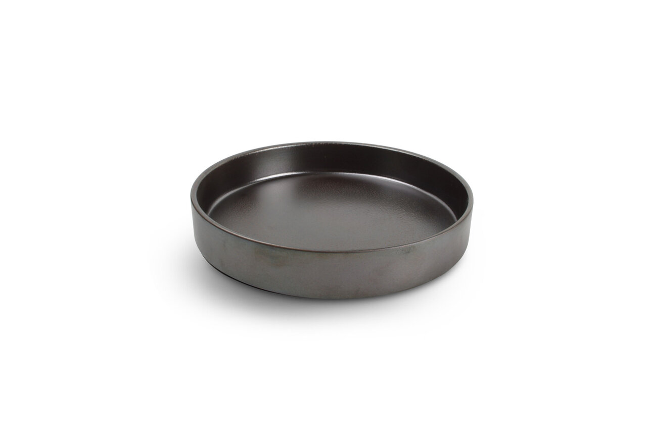 Diep bord rond 24 cm Yong Verso Black stapelbaar