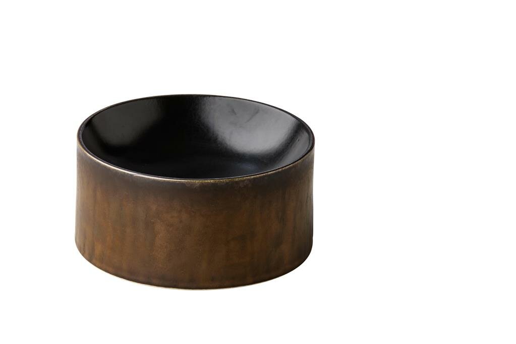 Toren bord 16 cm zwart satijn goud Raw by Kevala