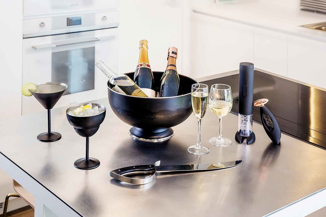 Cocktailglas martini 35 cl zwart rvs 