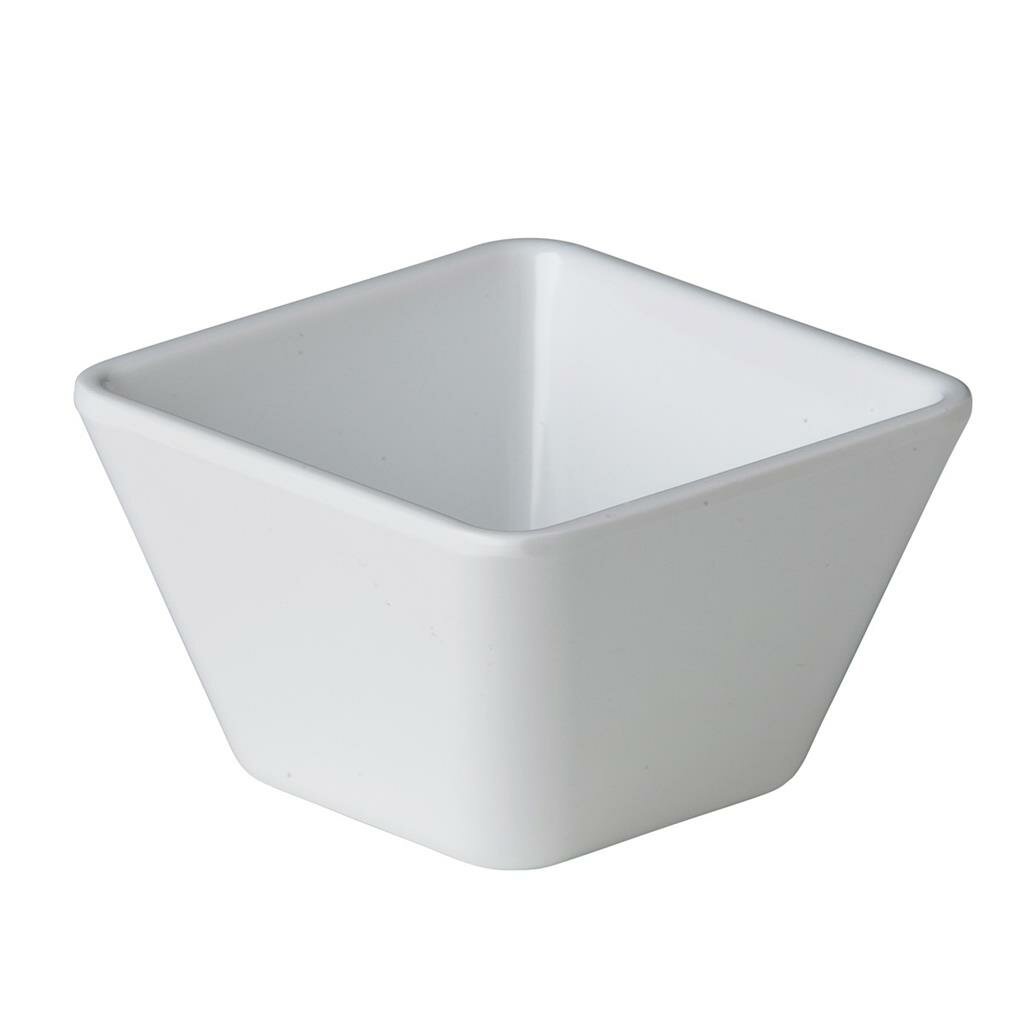Vierkant bakje 8,9 cm wit melamine