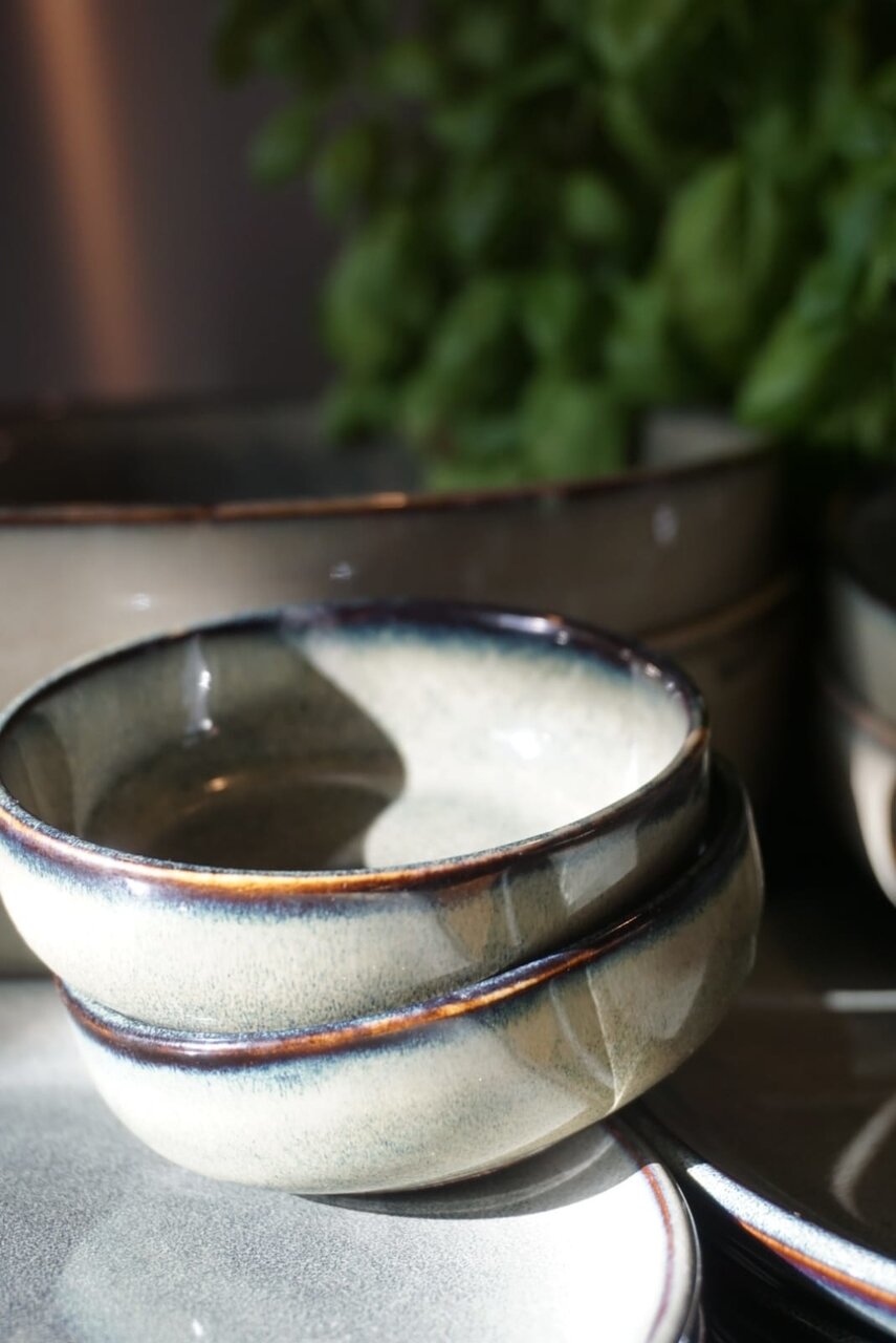 Kom 13 x 4 cm Meridian groen/blauw