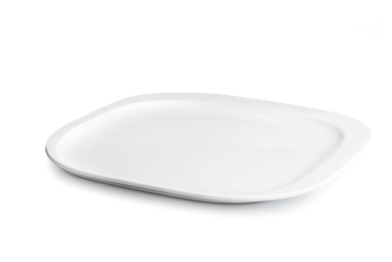 Modern en vierkant plat bord uit de Exentrico lijn van Yong.