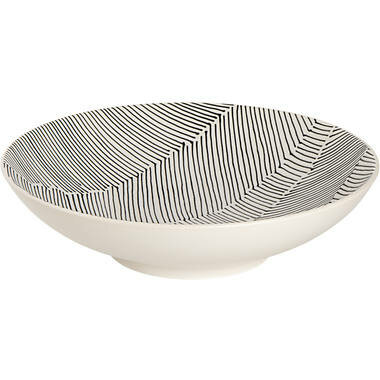 Palmer Schaal Leaf 19 cm Wit met Zwart