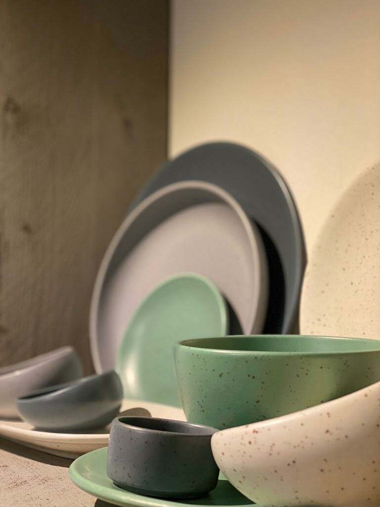 Bord 22,8 cm Tinto mat donkergrijs