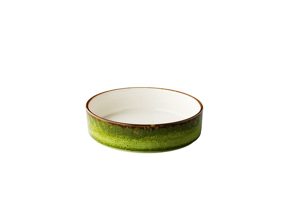 Diep bord opstaande rand 18 cm groen Jersey