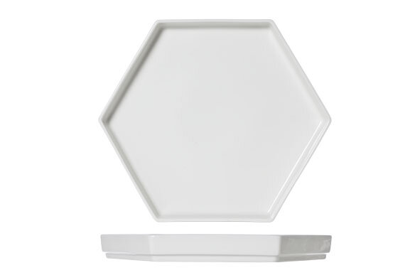 Zes hoekig bord 28 cm x 24 cm HIve 