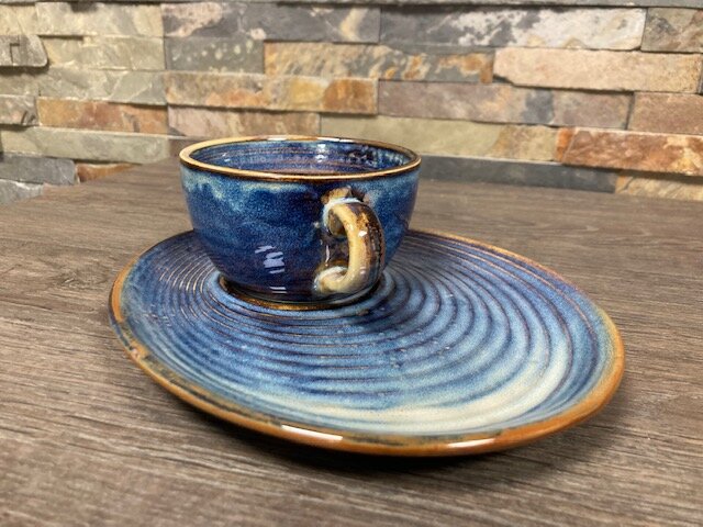 Kop 25 cl en ovale schotel Nova Sapphire