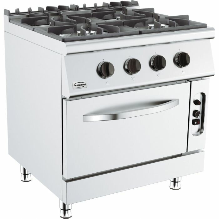 Gasfornuis 4BR met Gasoven Combisteel Base 700