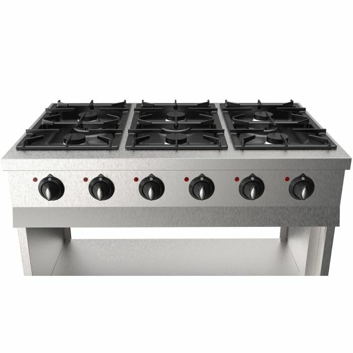 Gaskooktafel 6BR Combisteel Base 700