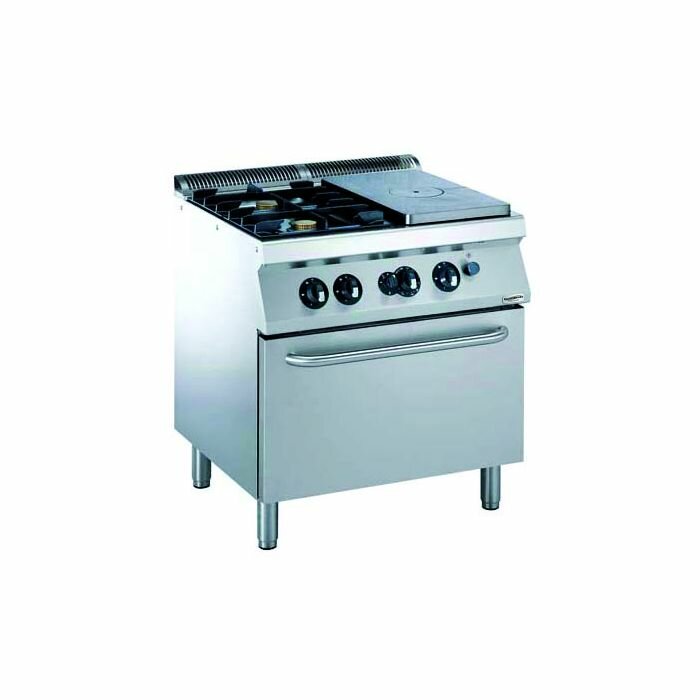 Kookplaatfornuis Gas 2BR met Gasoven Combisteel Pro 700