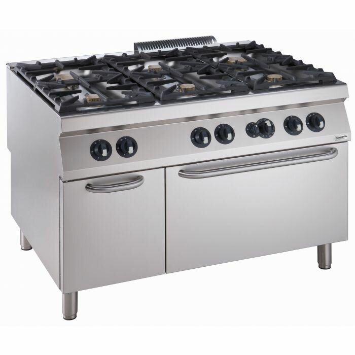 Gasfornuis 6BR met Gasoven Combisteel Pro 900