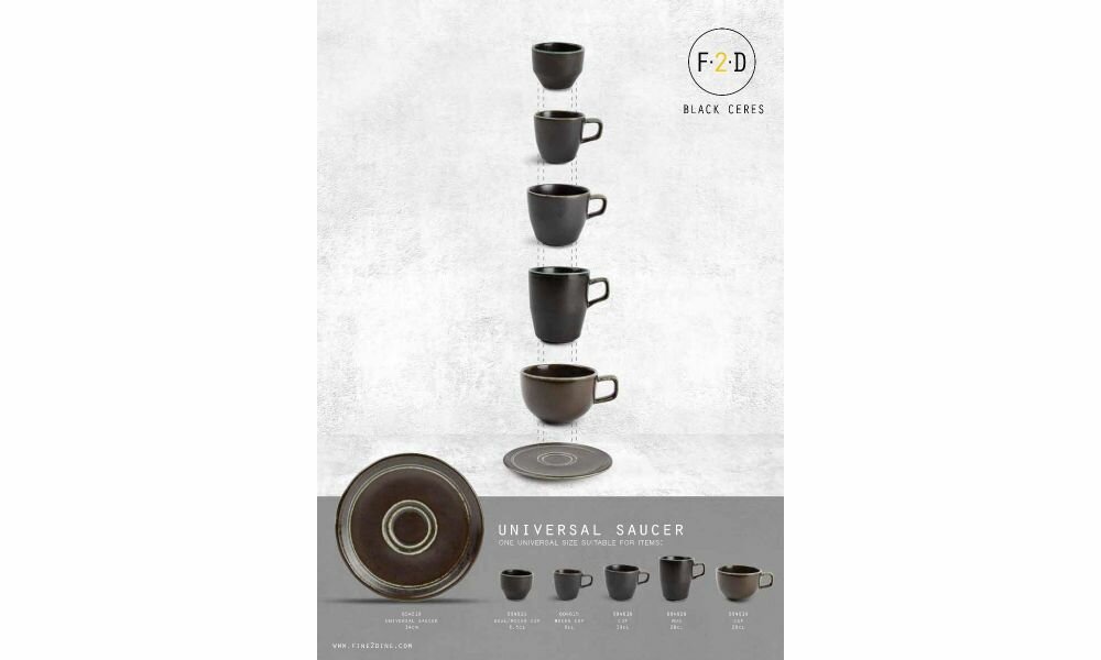 Kopje met oor Ceres zwart 28cl