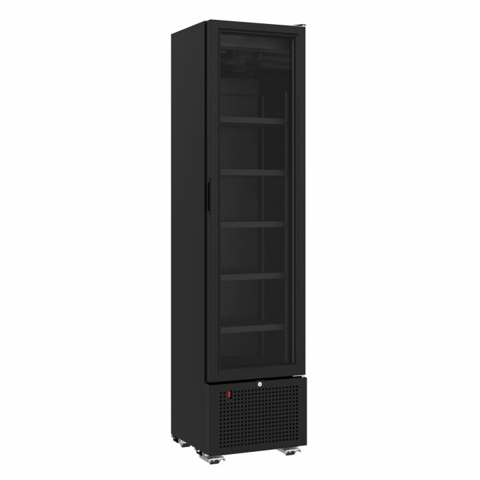 Drankenkoelkast 221L Glazen Deur Zwart Combisteel