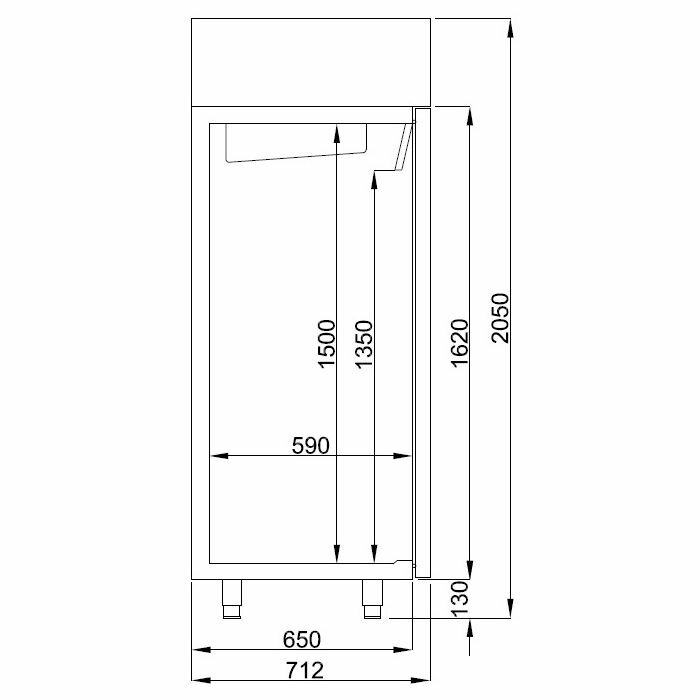 Vrieskast 1200L RVS Combisteel