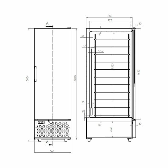 IJsbewaarkast 658L Combisteel