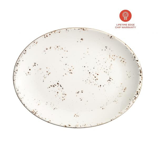 Bord ovaal 31 cm Bonna Grain Off-white