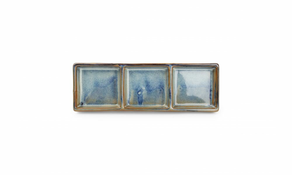 Serveerschaal met vakjes 24x8cm Blue Nova