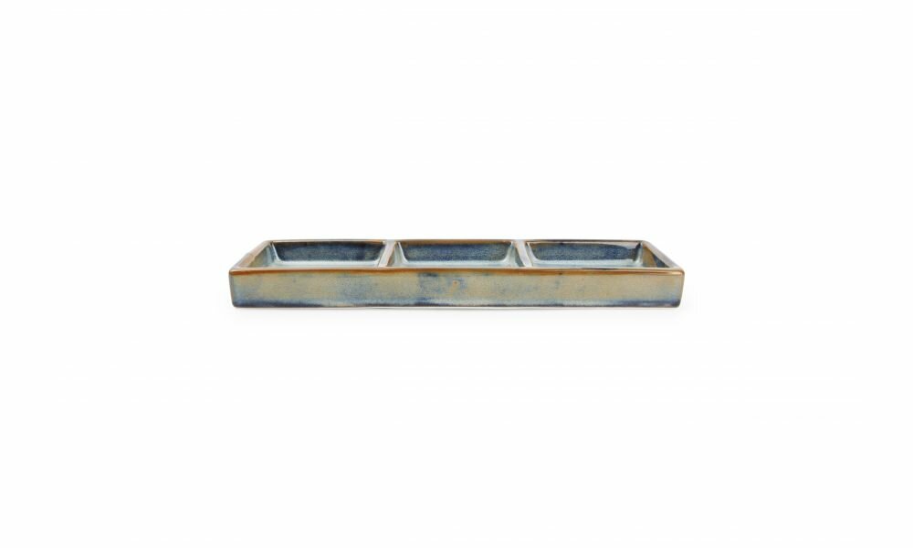 Serveerschaal met vakjes 24x8cm Blue Nova