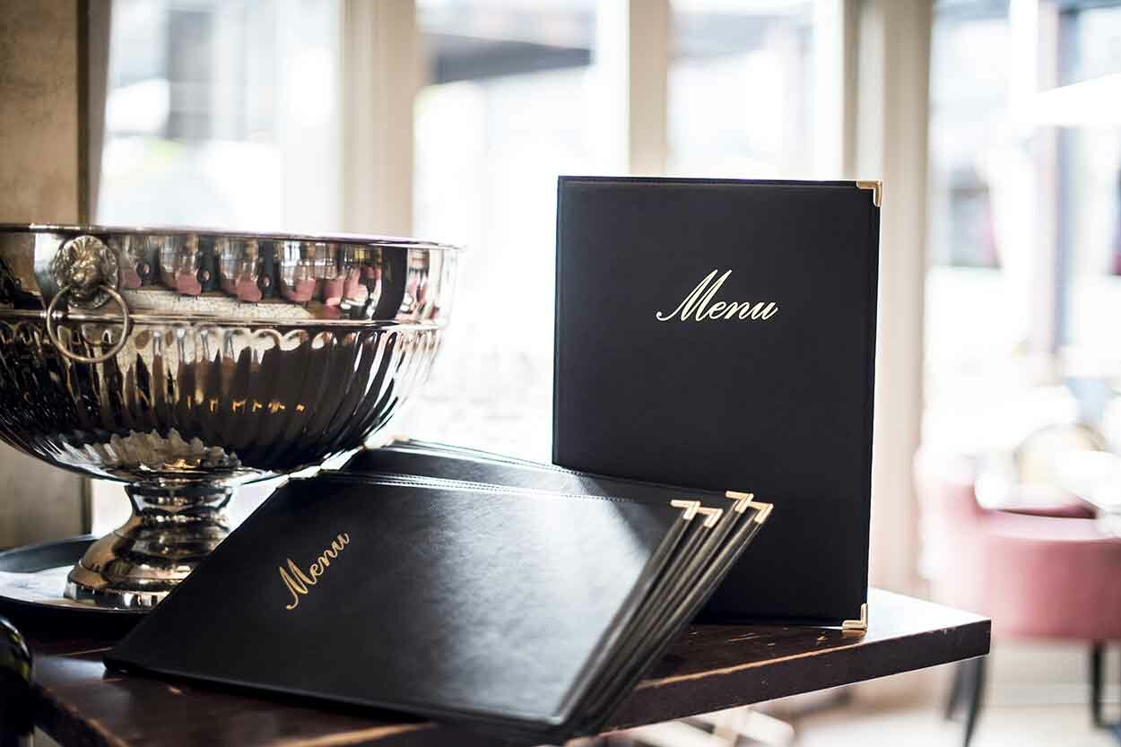 Menukaart Classic insteek A4 zwart