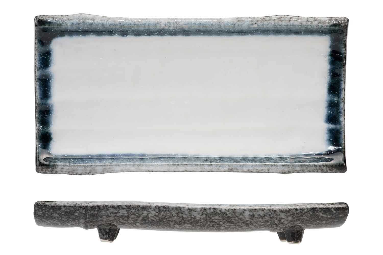 Serveerschaal op pootjes rechthoek 24,5 x 12,5 cm Sea Pearl