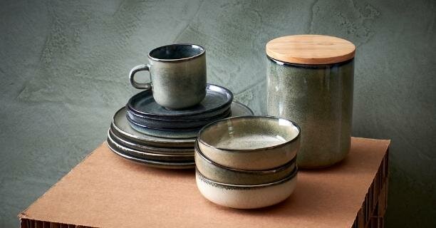 Kom 13 x 7 cm Meridian groen/blauw