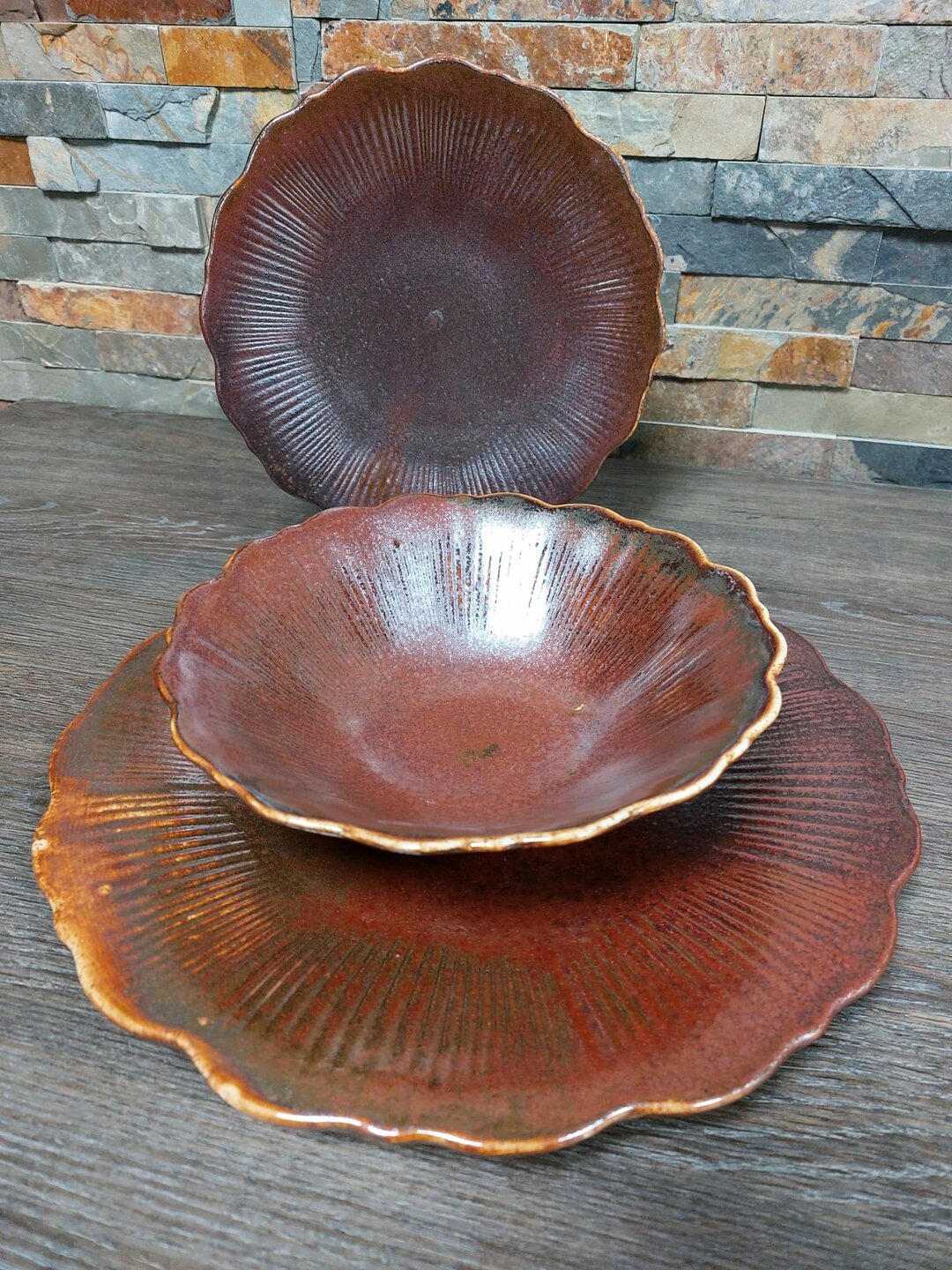 Plat Bord 29 cm Bronze Floret