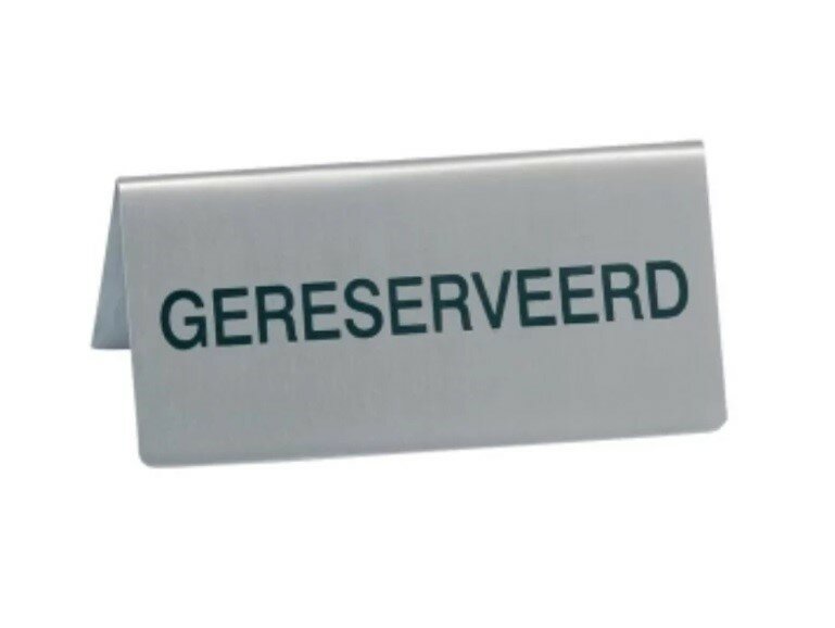 Tafelstaander Gereserveerd Inox 10cm x 4,5cm