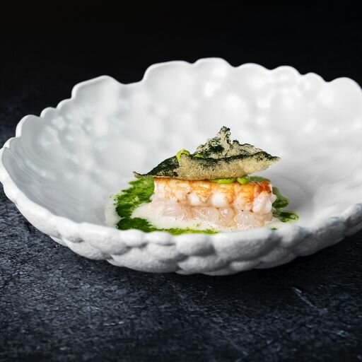 Diep bord coupe 24 cm Bubble wit Raw by Kevala