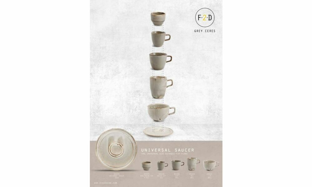 Espresso kopje met oor Ceres grijs 9cl