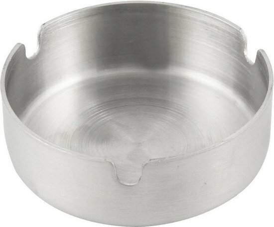 Asbak 8 cm mat RVS
