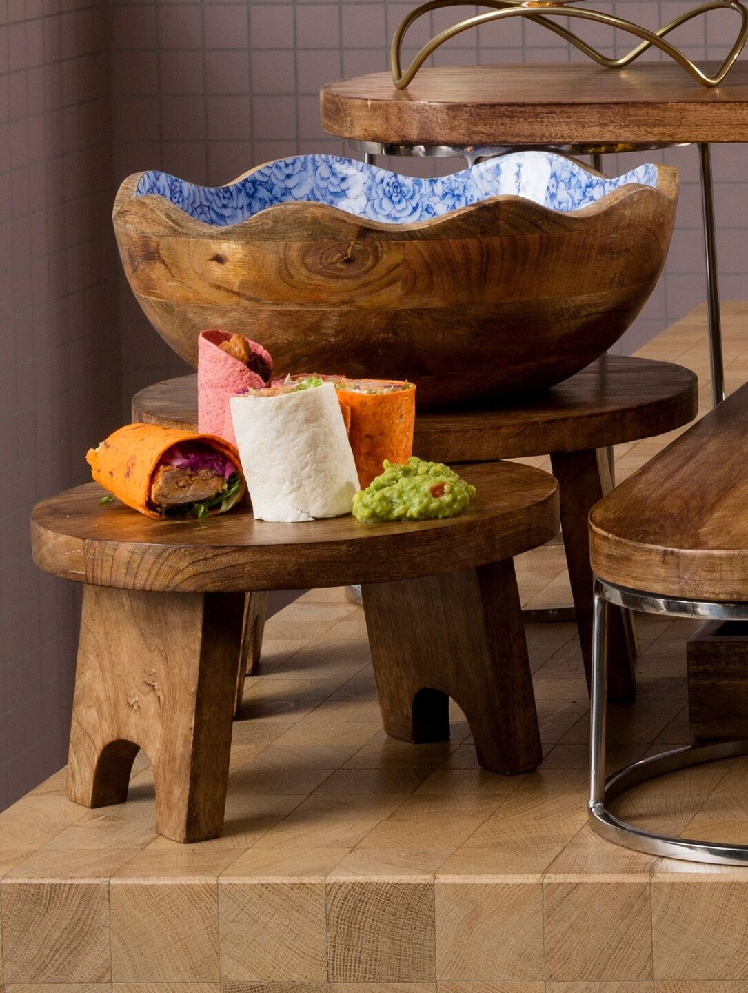 Buffetverhoger 25 x 15 cm Hout