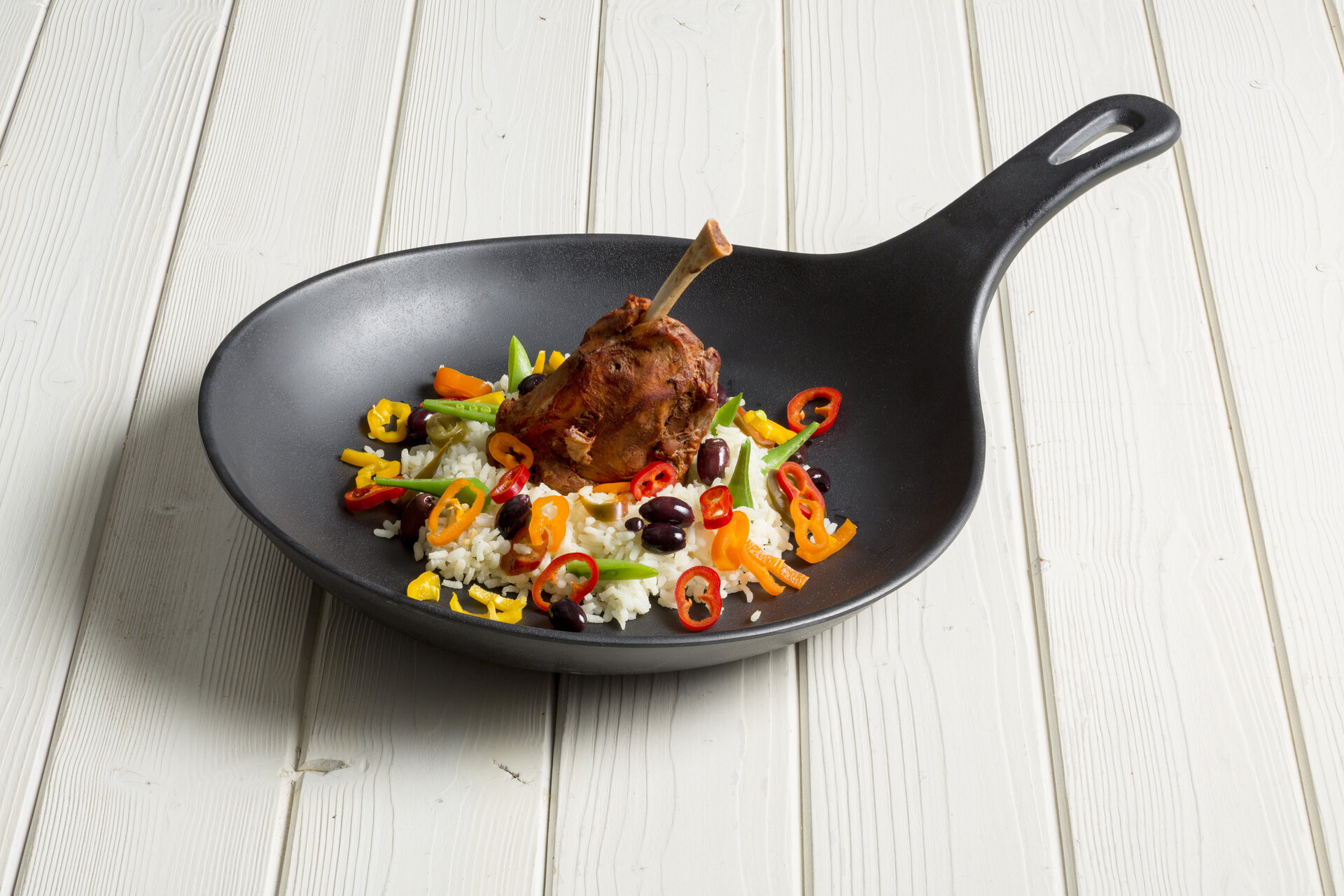 Presentatieschaal Wok 51 x 35 x 7 cm Zwart Melamine