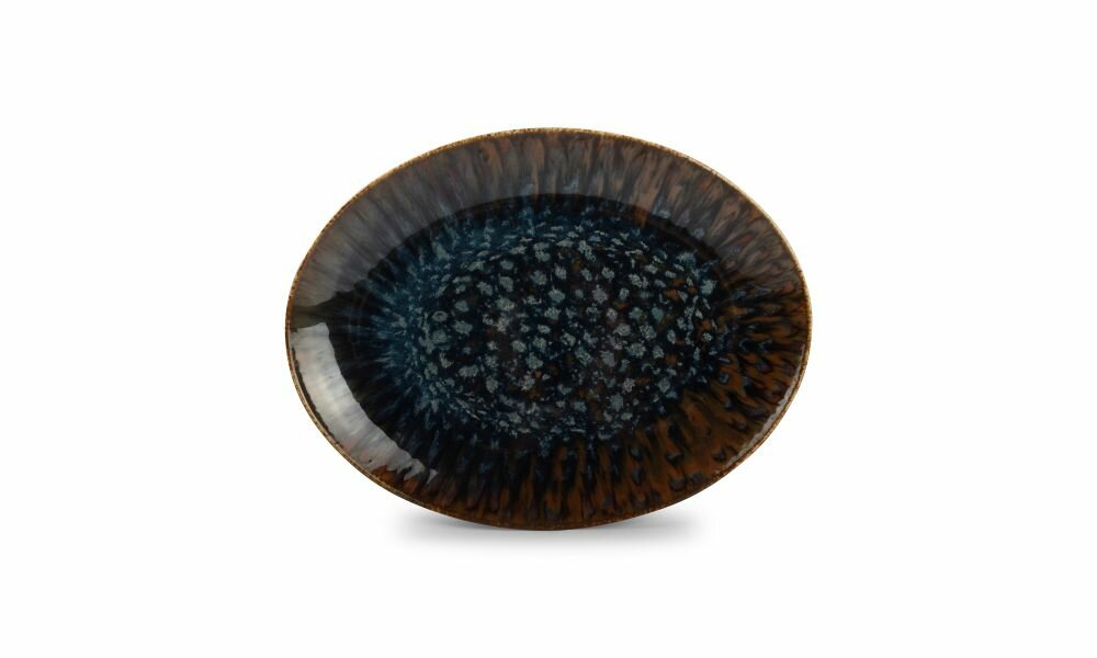 Serveerschaal 36 x 26 cm Bruin/Blauw Resto