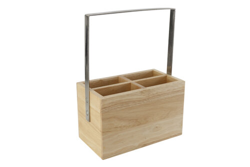 Bestekhouder 18,4 x 10 x 24,6 cm Rubberhout