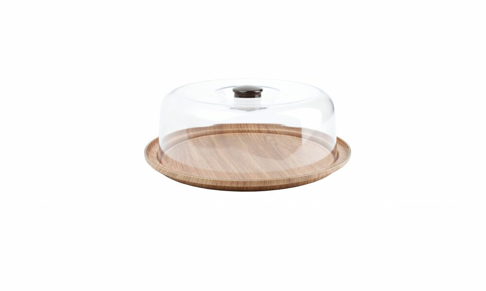 Serveerschaal met Stolp 30,5 cm Bruin Buffet