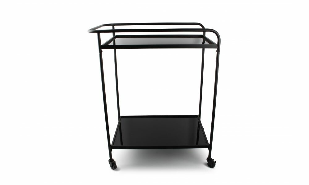 Serveerwagen 2-lagen 66 x 40 x 83,5 cm Zwart Bar