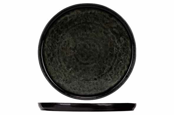 Laguna Azzuro Verde plat bord rond 27 cm zwart groen
