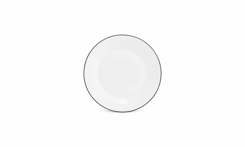 Bord Basic White Black Rim 24cm 