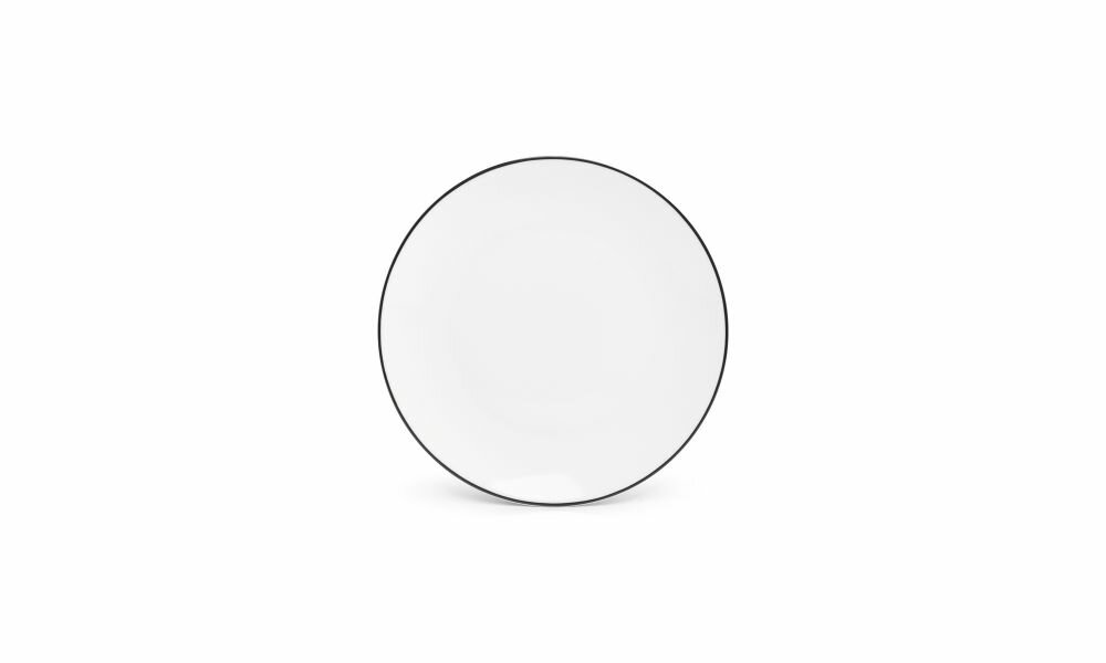 Bord Basic White Black Rim 24cm 