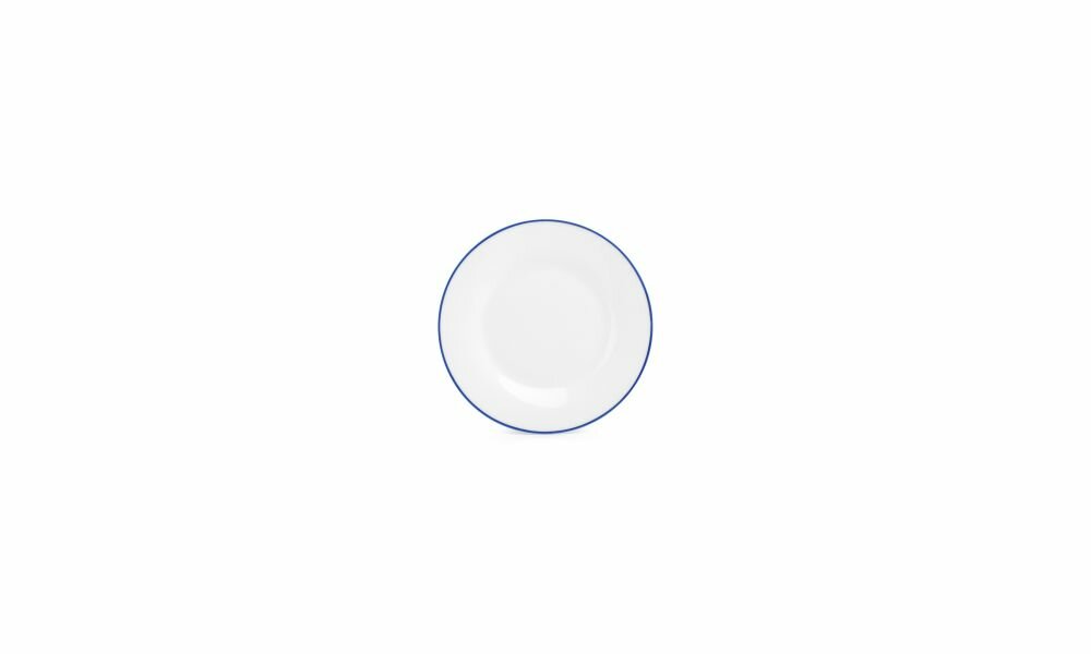Bord Basic White Blue Rim 15cm 