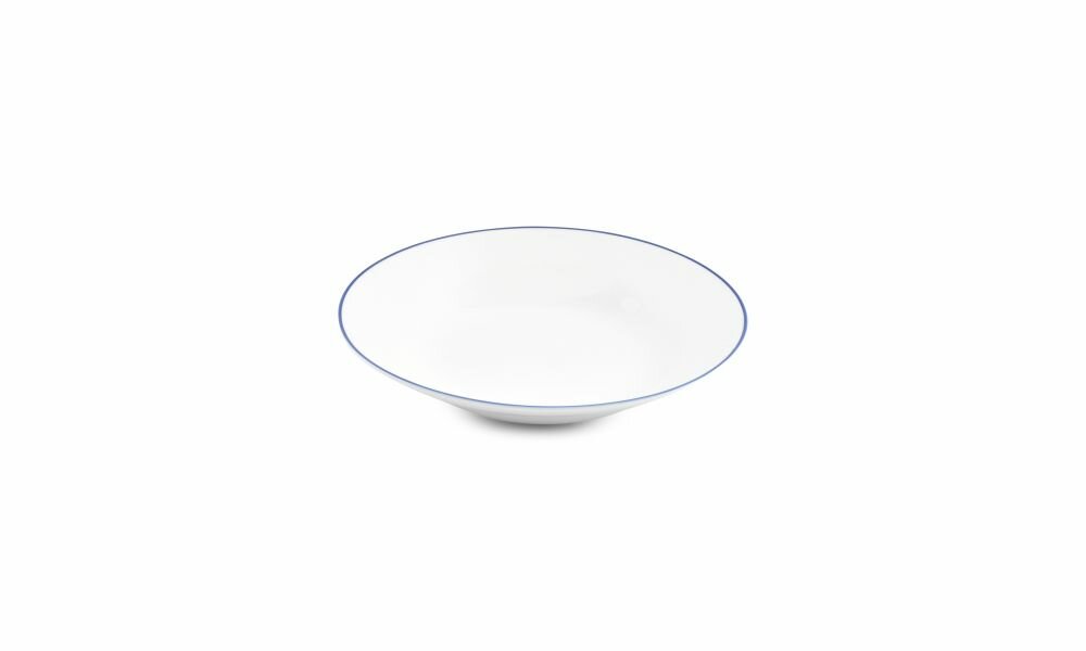 Diep Bord Basic White Blue Rim 23cm 