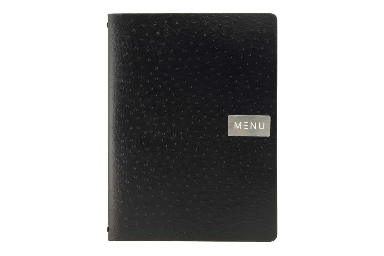 Menukaart Leder A4 Zwart