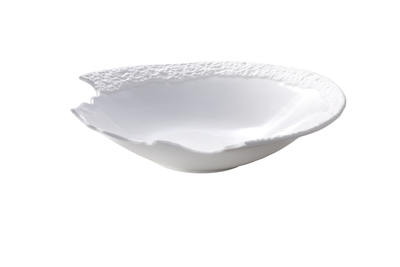 Diep bord 30 cm wit porselein Calcaire