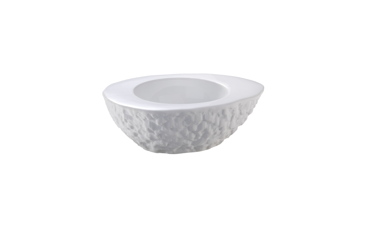 Schaal 19 cm x 14,5 cm wit porselein Calcaire