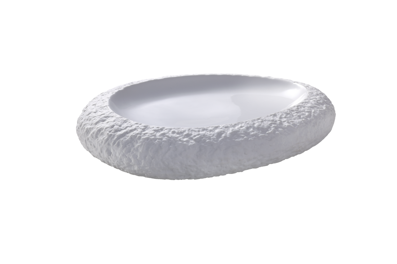 Bord 30 cm x 25 cm wit porselein Calcaire