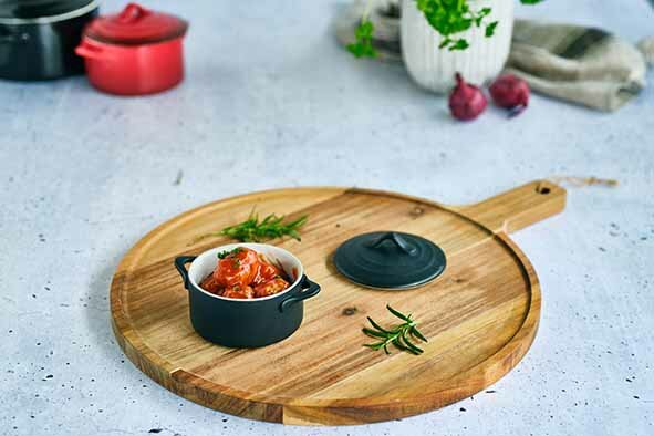 Ovenschotel Black rond met deksel 10 cm