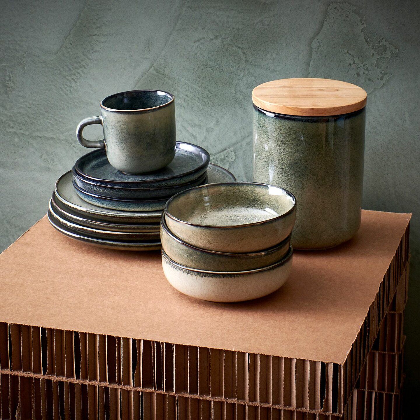 Bord plat 20 cm Meridian groen/blauw