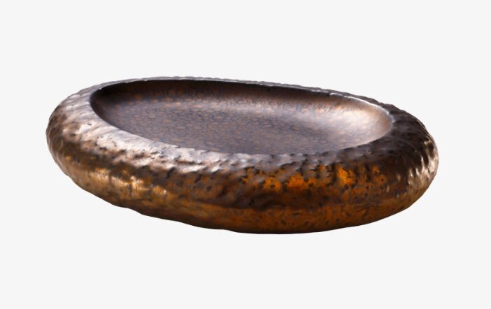 Ovaal bord 17,5 cm x 14,3 cm brons Calcaire