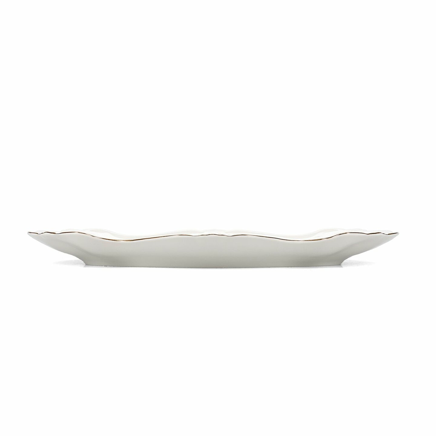 Serveerschaal 39 cm x 25 cm met gouden rand Retro